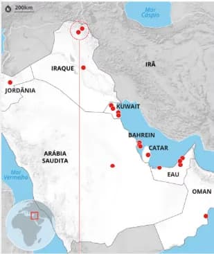 Irã amplia ataques e atinge bases dos EUA no Bahrein, Catar, Omã e Jordânia