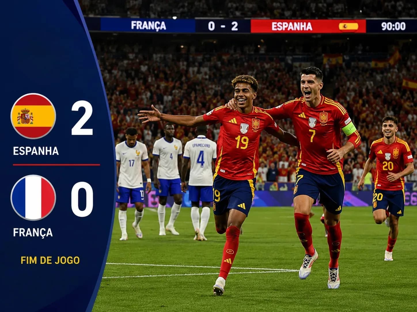 Espanha bate França por 2 a 0 e vai à final da Copa do Mundo 2026