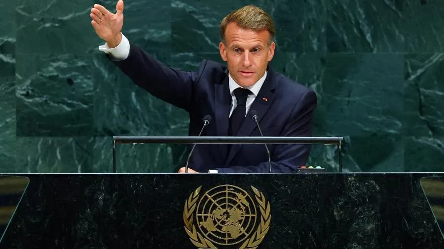 Macron chama guerra em Gaza de "espetáculo vergonhoso" na Assembleia da ONU